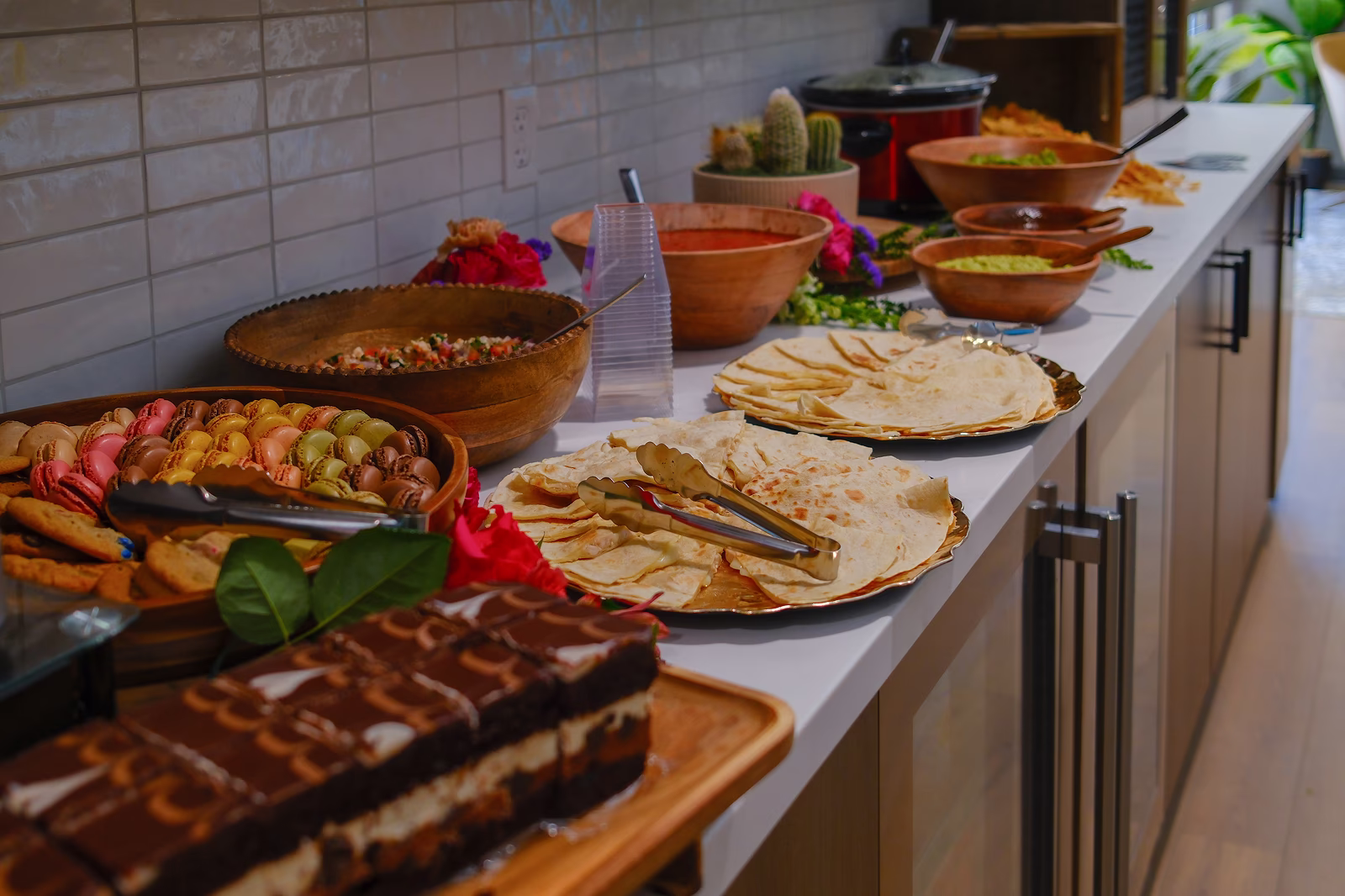 Decor and food at corporate event hosted by Kitchen La Familia, Grand Rapids Premiere Mexican Caterer