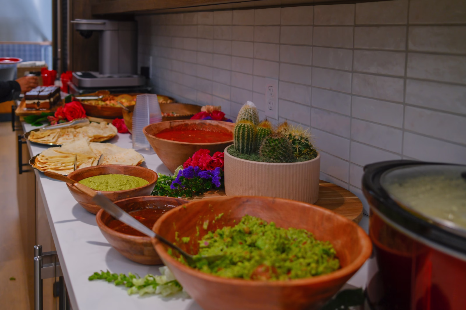 Decor and food at corporate event hosted by Kitchen La Familia, Grand Rapids Premiere Mexican Caterer