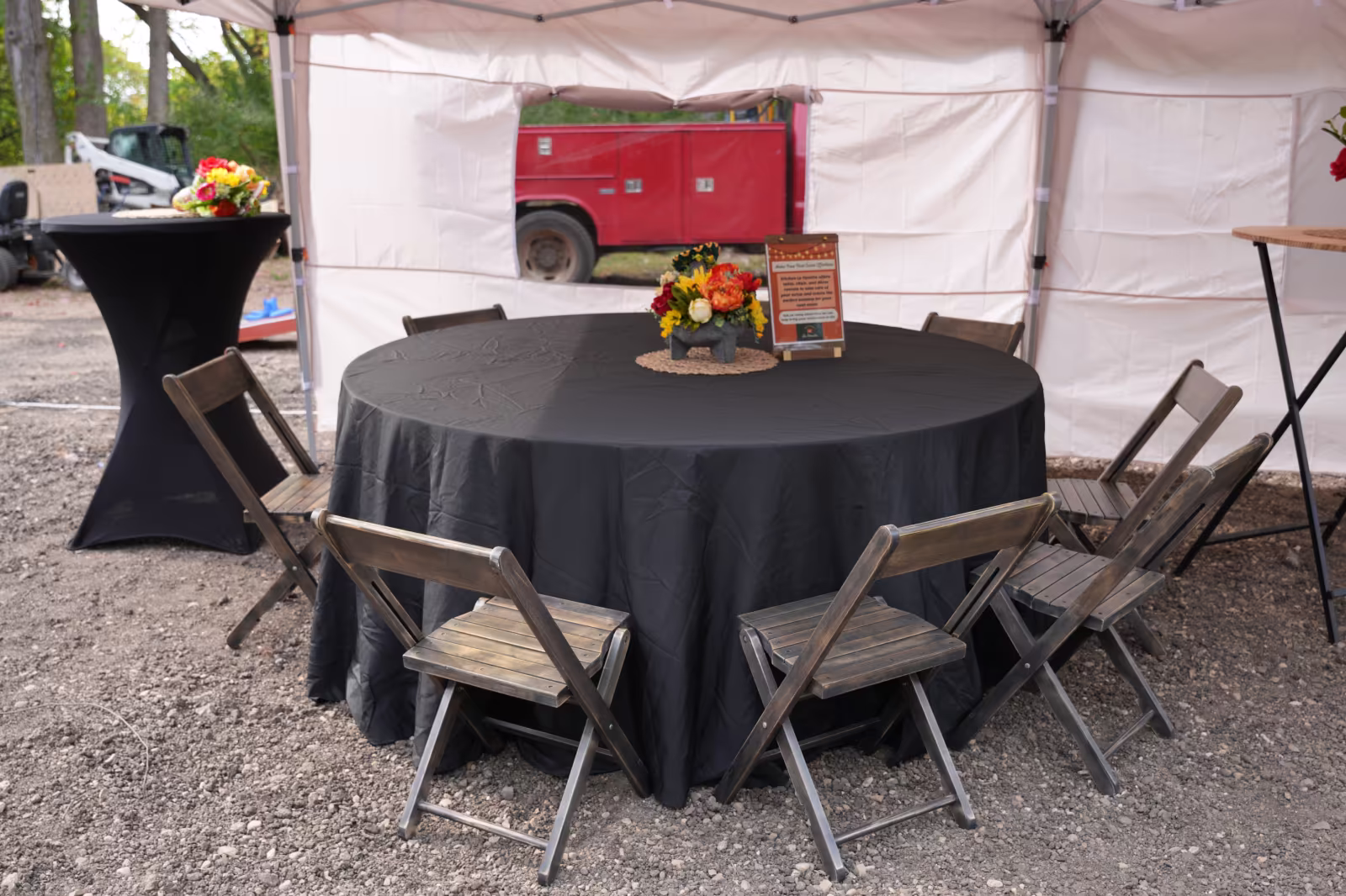 Table with decoration at Summer Farewell Fest event hosted by Kitchen La Familia, Grand Rapids Premiere Mexican Caterer