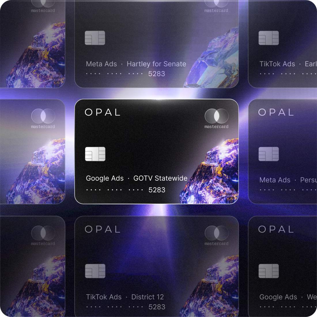 Opal virtual cards for political campaigns, committees and ad platforms