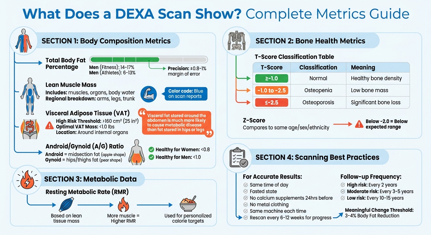 DEXA Scan Body Composition and Bone Health Metrics Guide