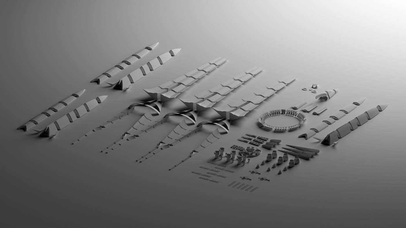 3D parts I created and refined for the Excelsior spaceship.