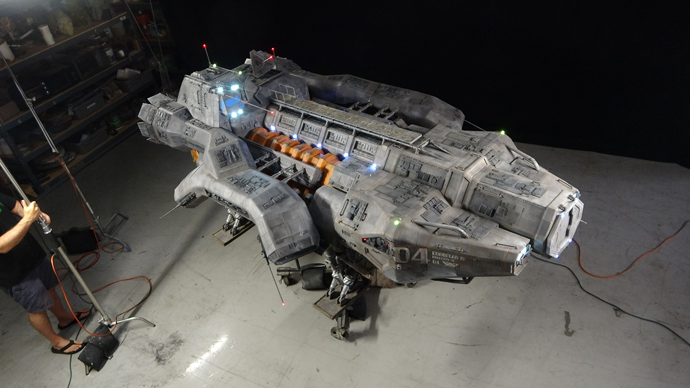 A scale miniature of the Corbelan spaceship from Alien: Romulus, produced by Pro Machina.
