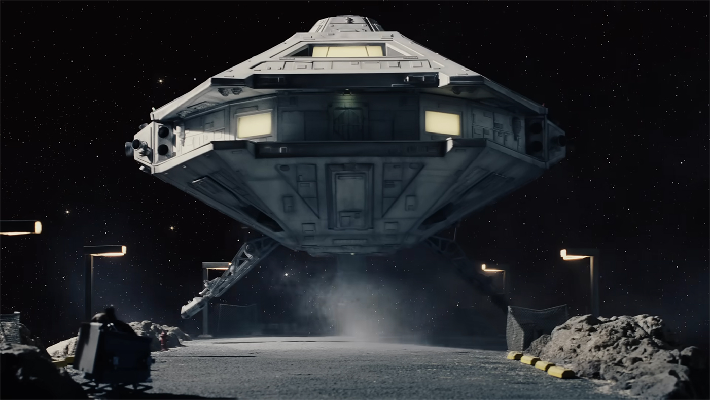 A still of the spaceship from the On: Zone Dreamers Commercial.