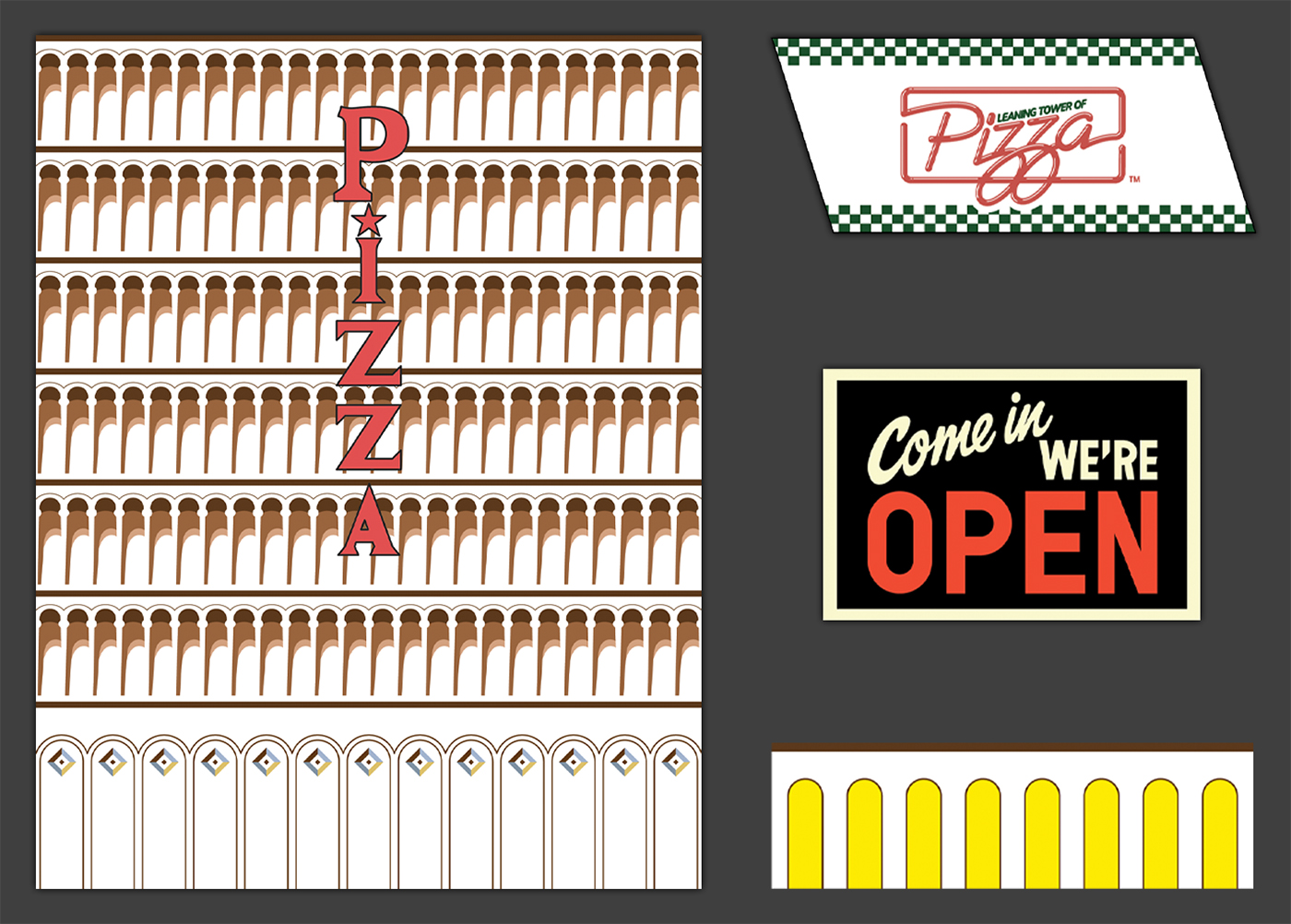 Graphics for the miniature setting for the On: Zone Dreamers Commercial.