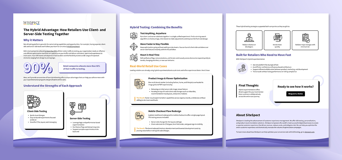 A collection of marketing materials designed for Sitespect.