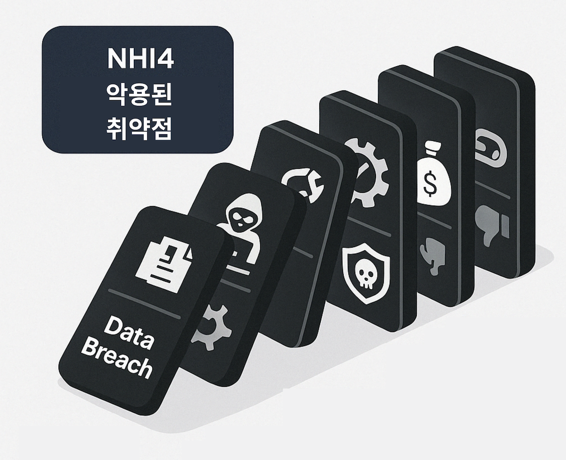도미노 효과: 착취된 NHI4 취약점으로 인한 데이터 유출로 이어지는 연쇄 반응을 트리거합니다.
