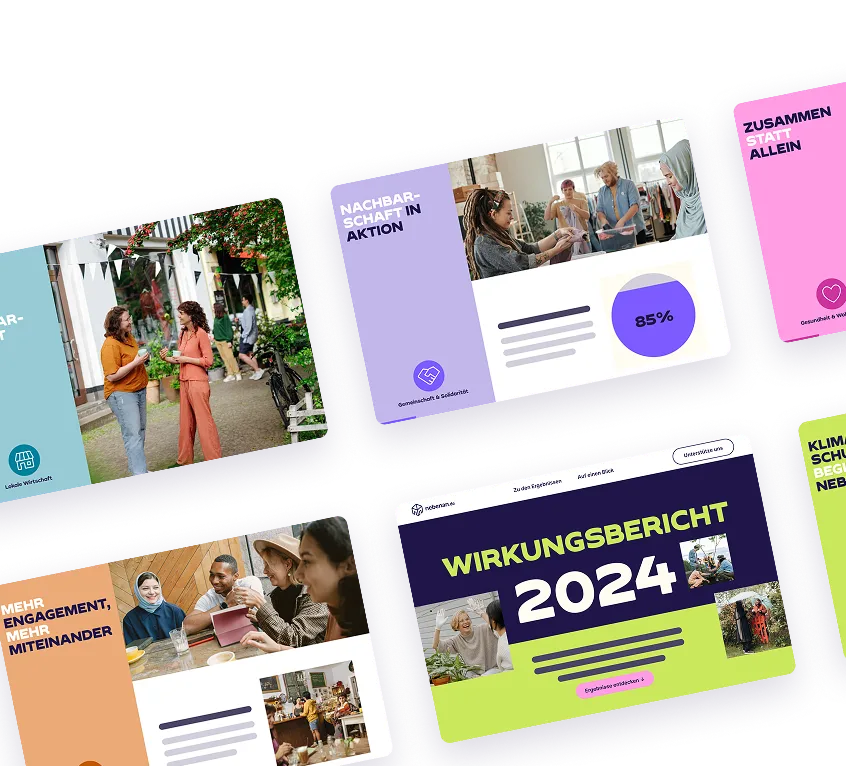 A mockup od Social Impact Report with collaboration with nebenan.de