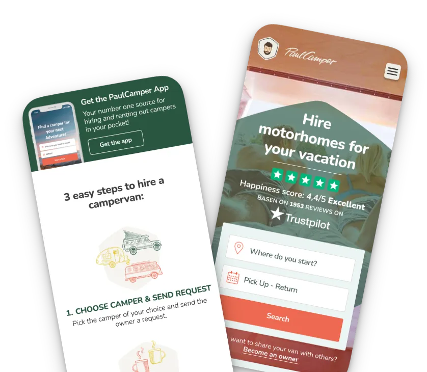 Two phone mockups presenting accessibility improvements of an app