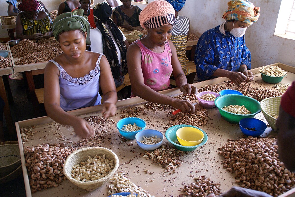 Women preparing cashew, Burkina Faso