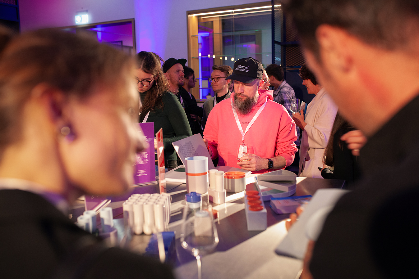 A woman and a man are in an conversation