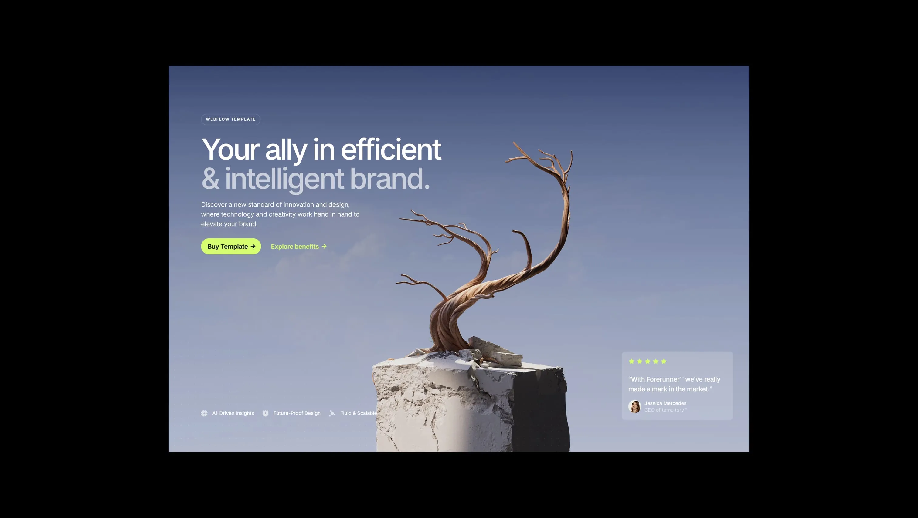 Screenshot of section from BYQ Supply highlighting a striking hero video with bold text for environmental or outdoor brands.