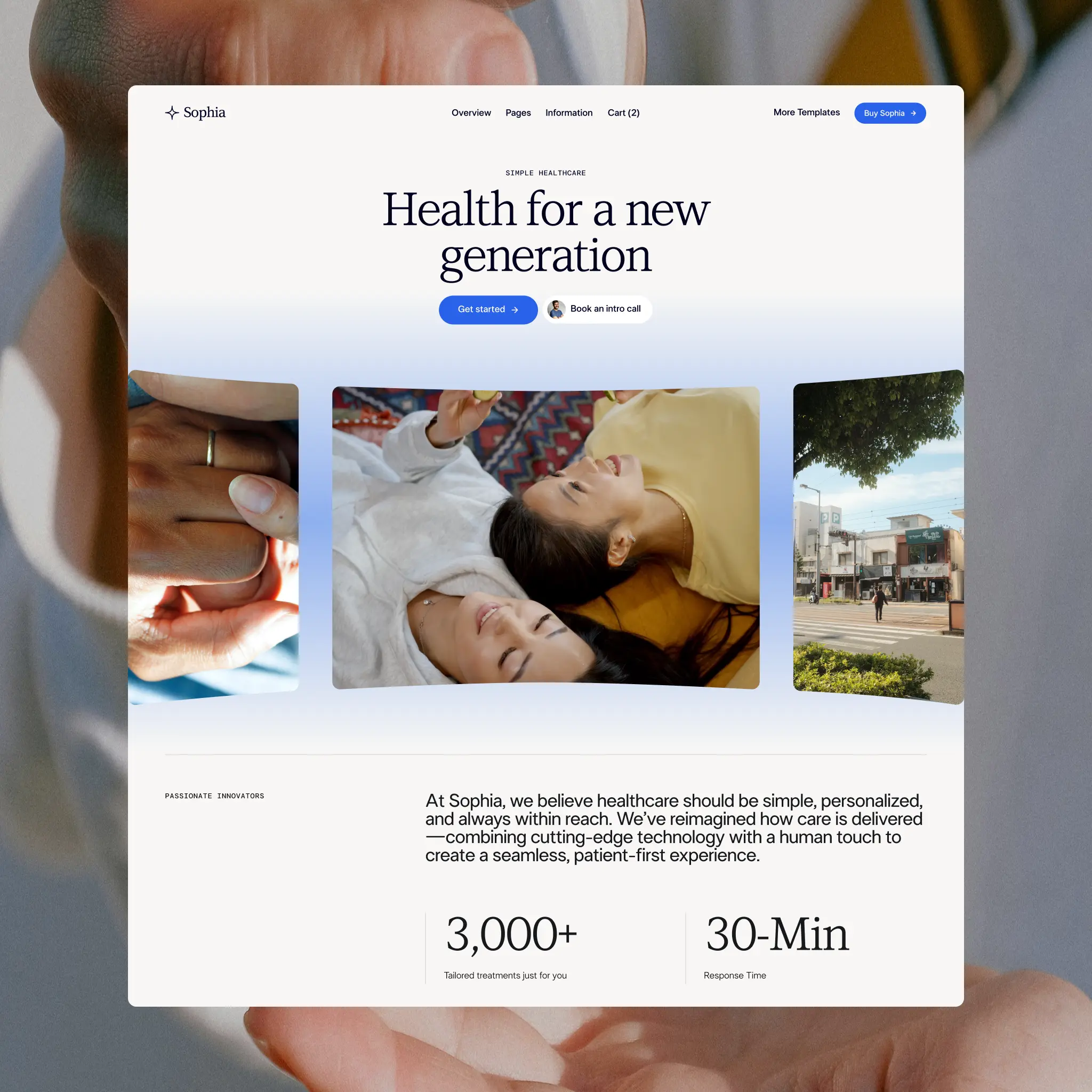Thumbnail of Sophia template available as copy-past sections on BYQ Supply