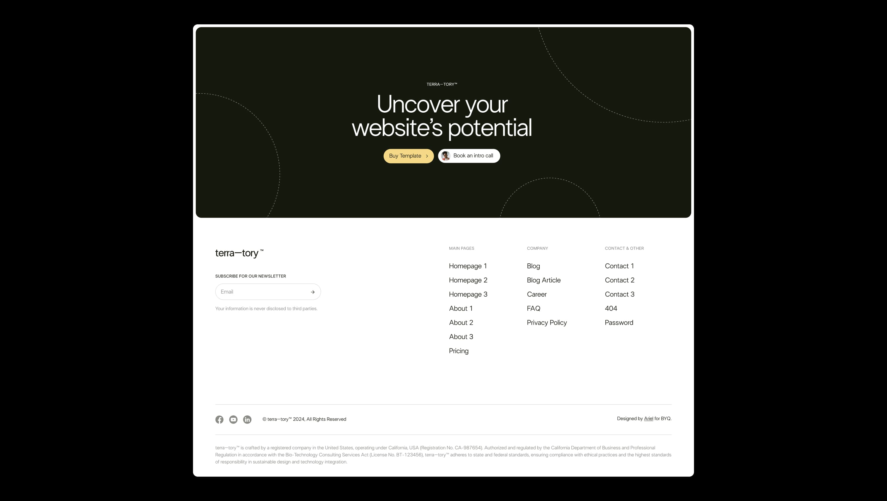 Screenshot of section from BYQ Supply highlighting a pricing table layout for products or services.