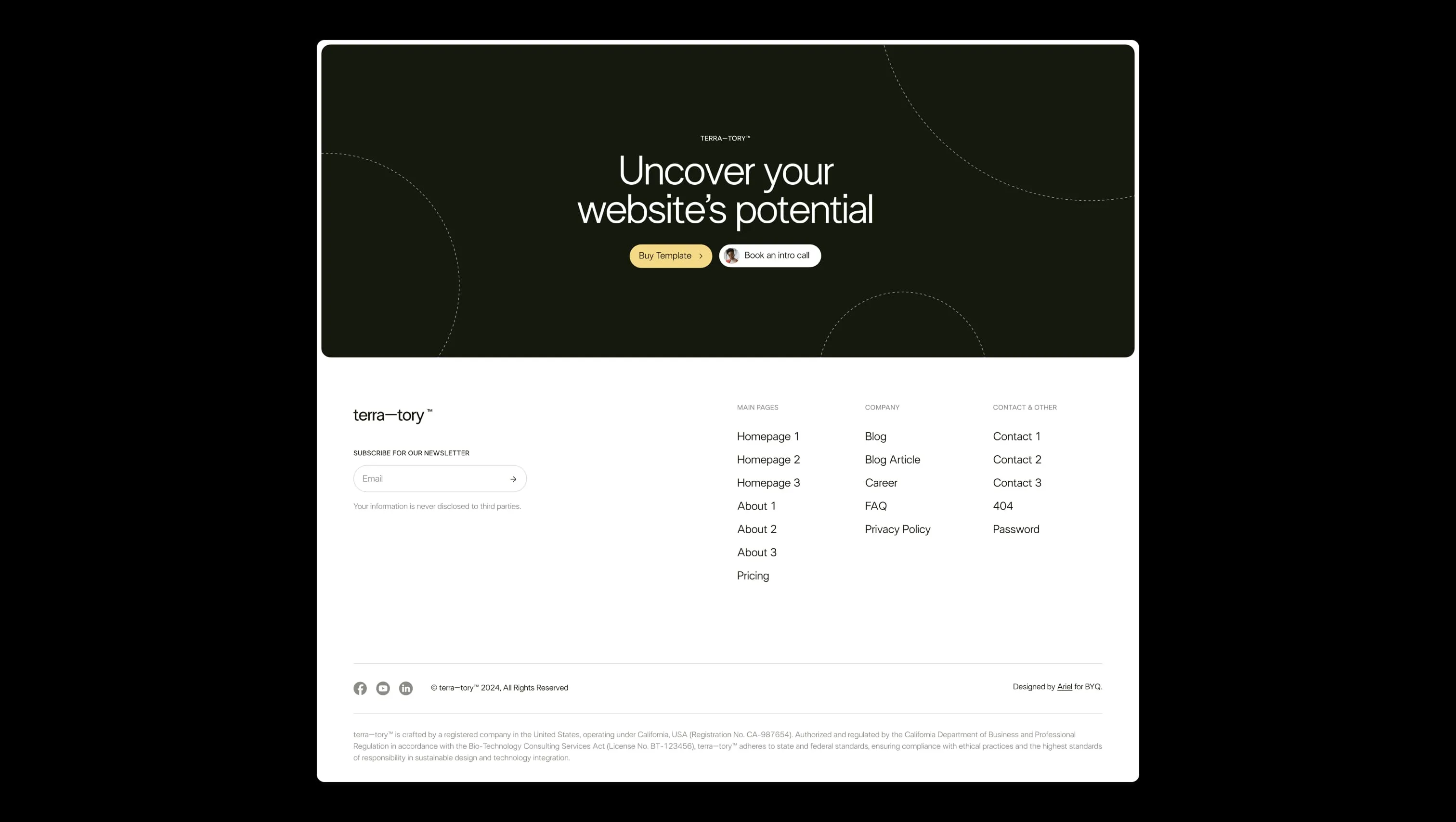 Screenshot of section from BYQ Supply highlighting a pricing table layout for products or services.