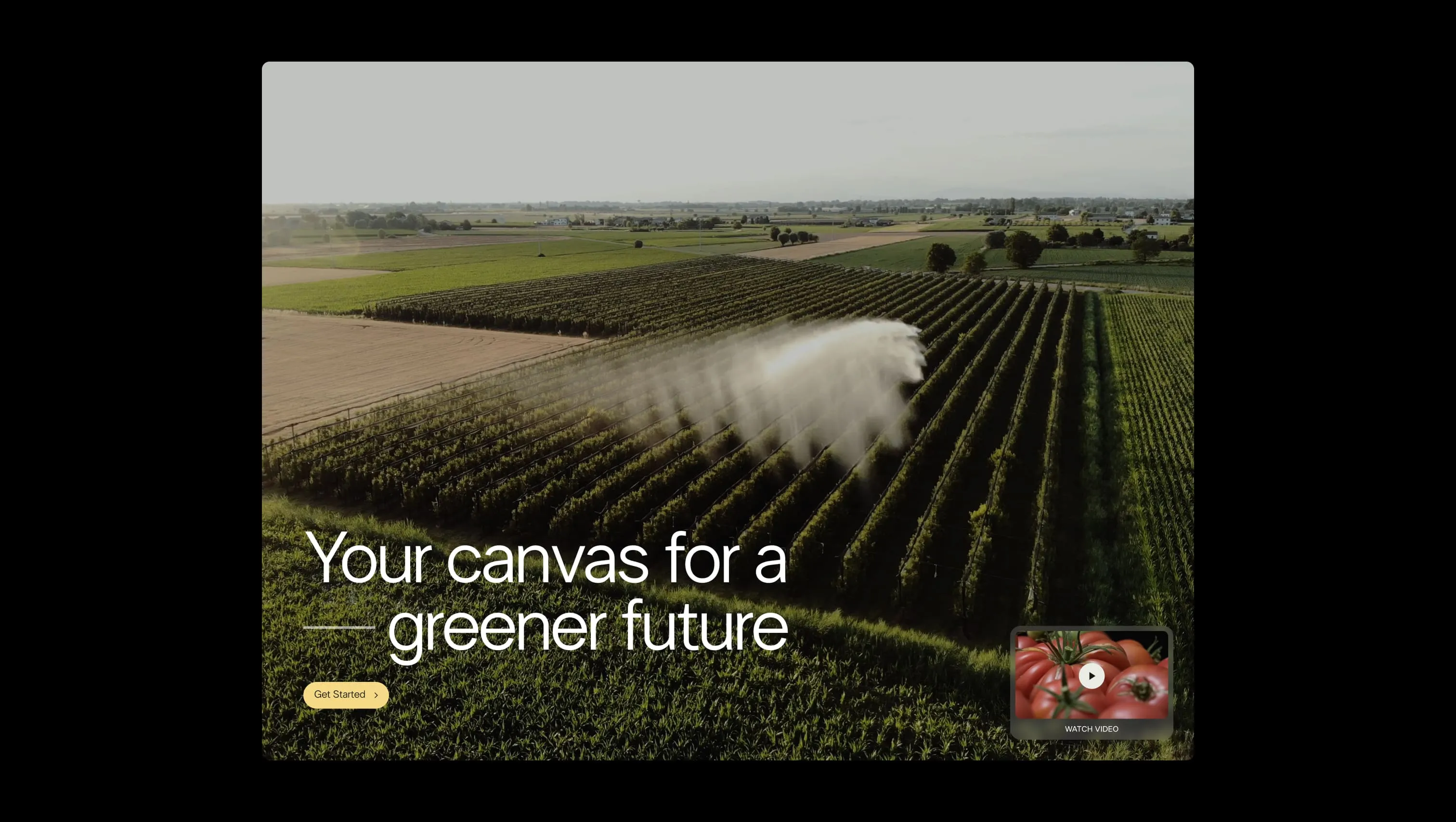 Screenshot of section from BYQ Supply highlighting a design for sustainable agriculture and vineyard businesses.