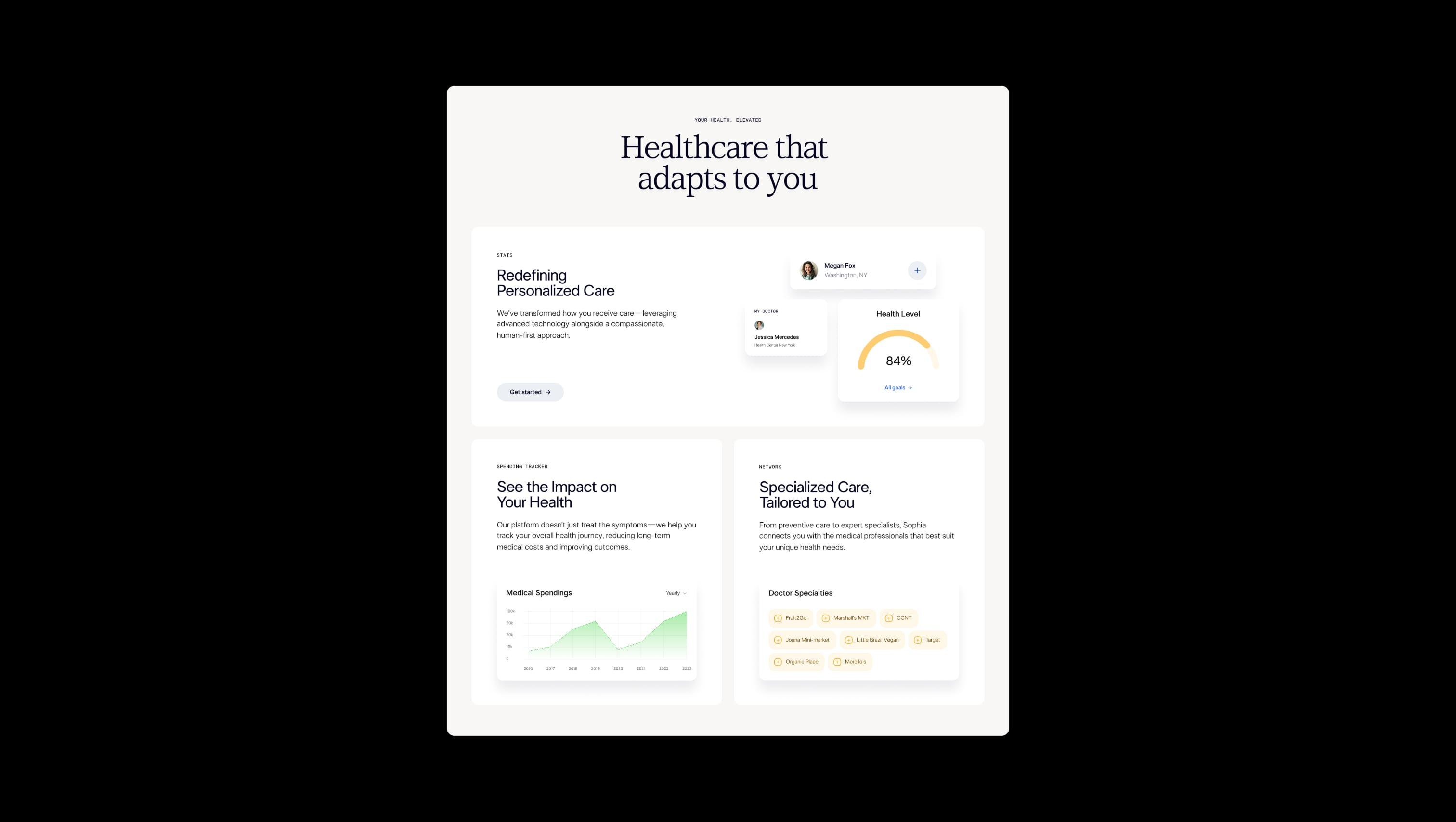Screenshot of section from BYQ Supply highlighting a minimalist feature list section for outlining service benefits and metrics.