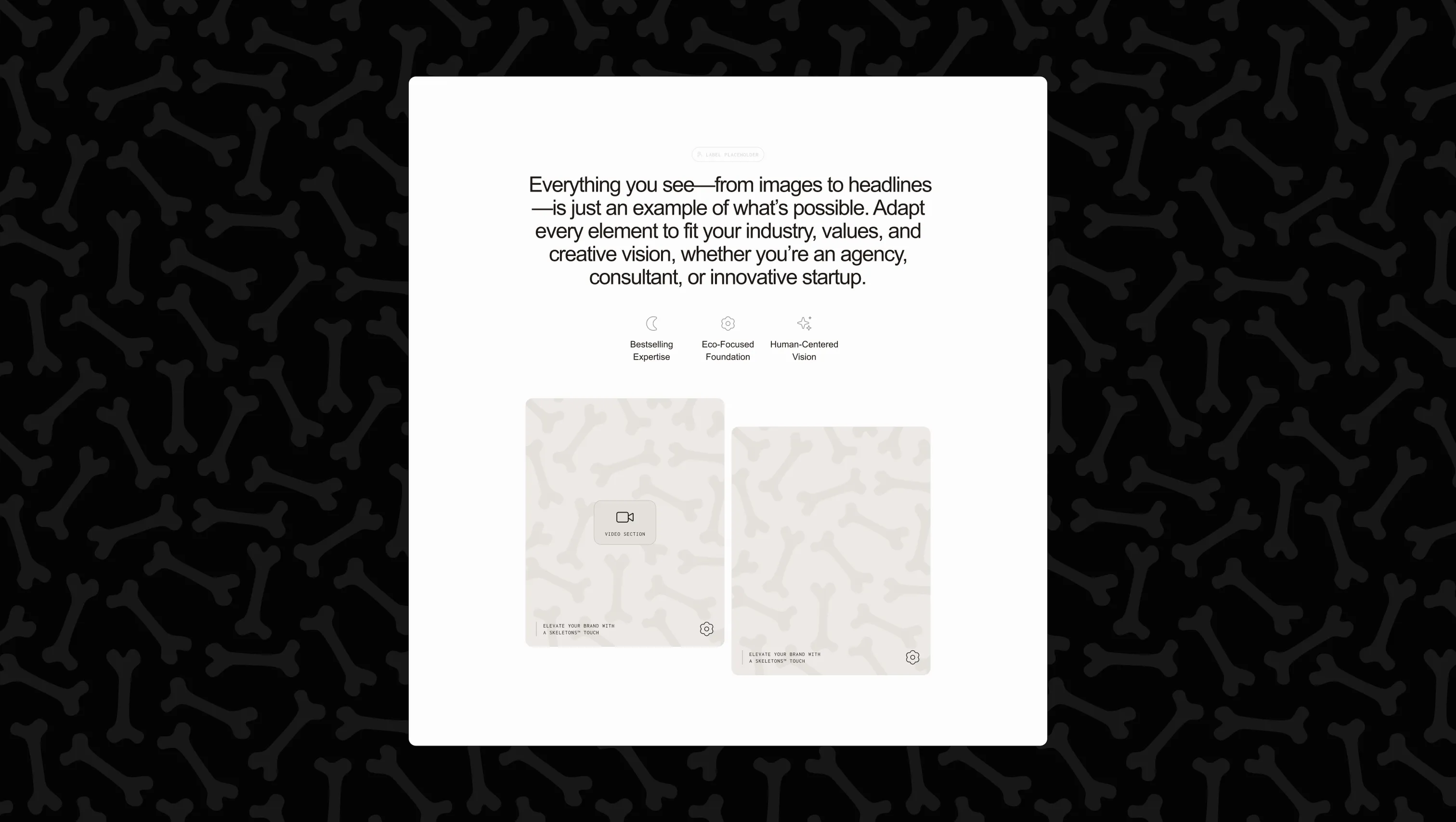 Screenshot of section from BYQ Supply highlighting a centered quote or mission statement with subtle decorative background.