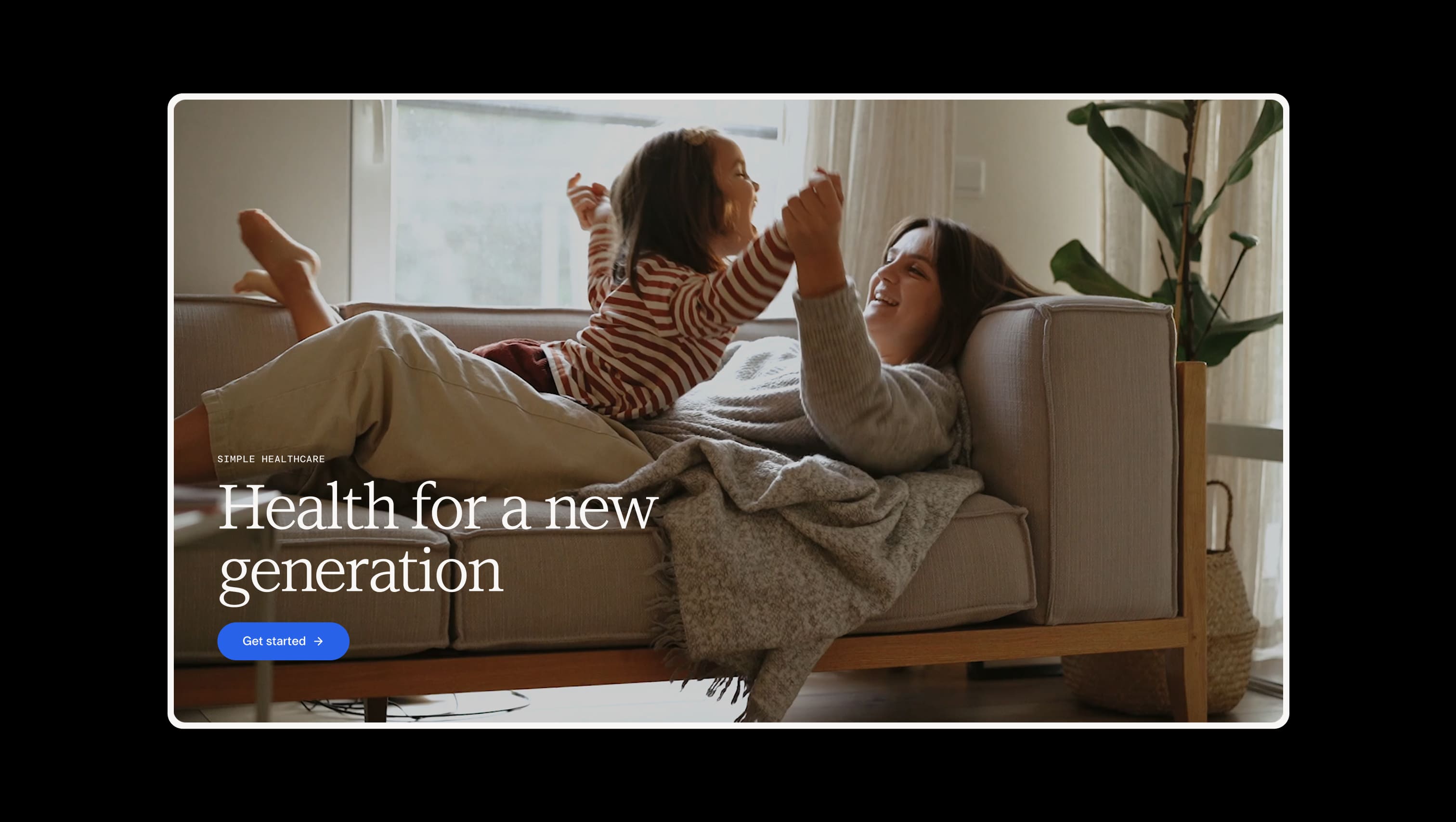 Screenshot of section from BYQ Supply highlighting a cozy lifestyle header for wellness or therapy-focused websites.