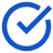 Blue checkmark inside a blue circle on a white background.