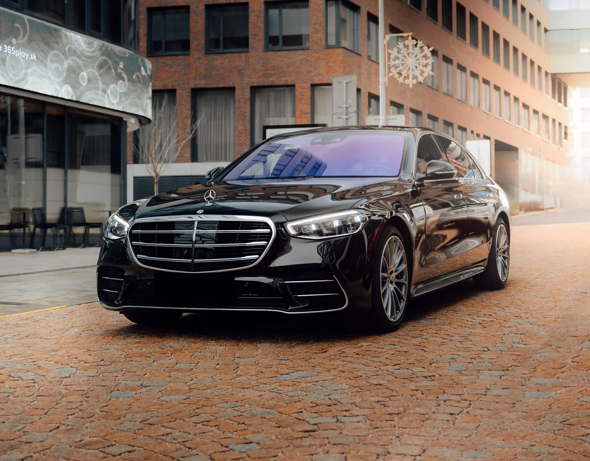 Mercedes S-Class parked on the street