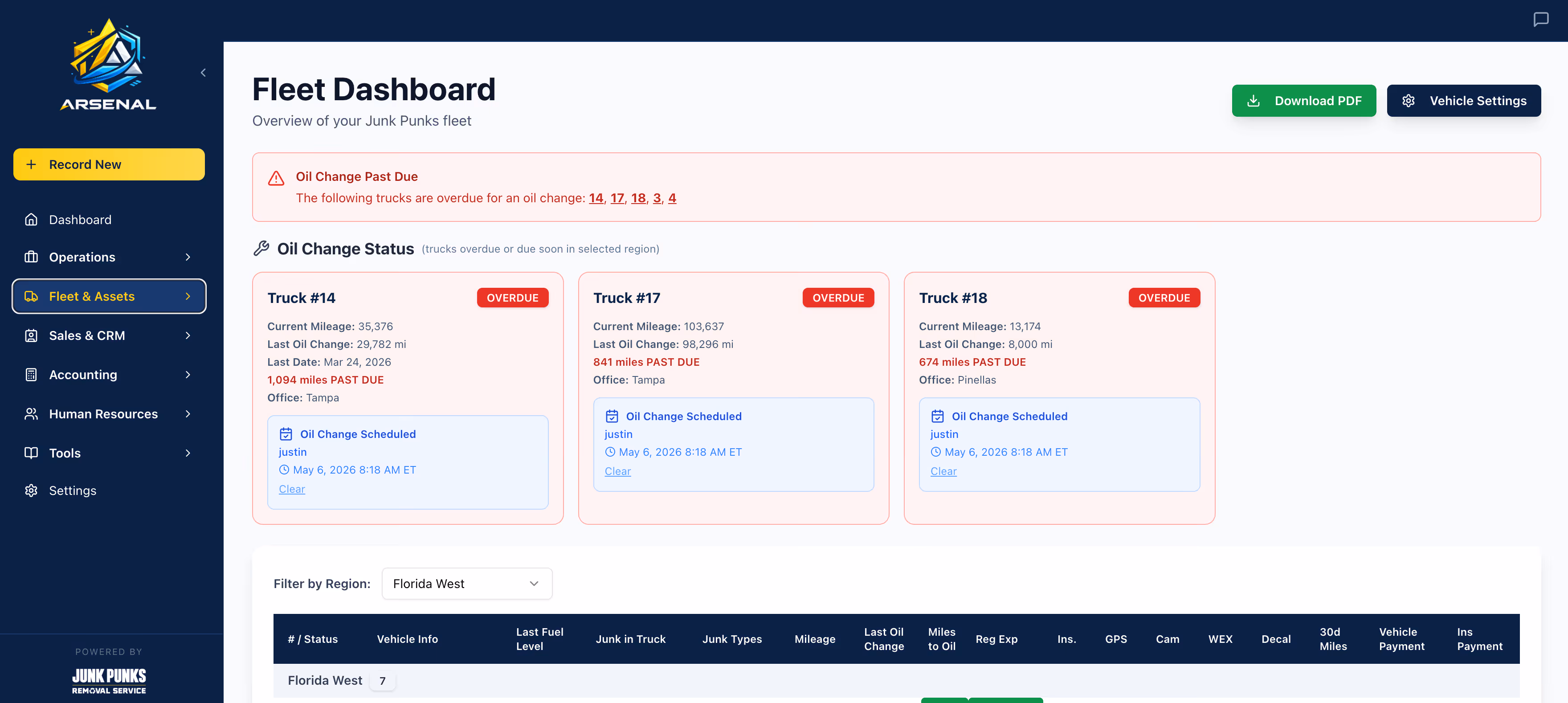 Dashboard mockup