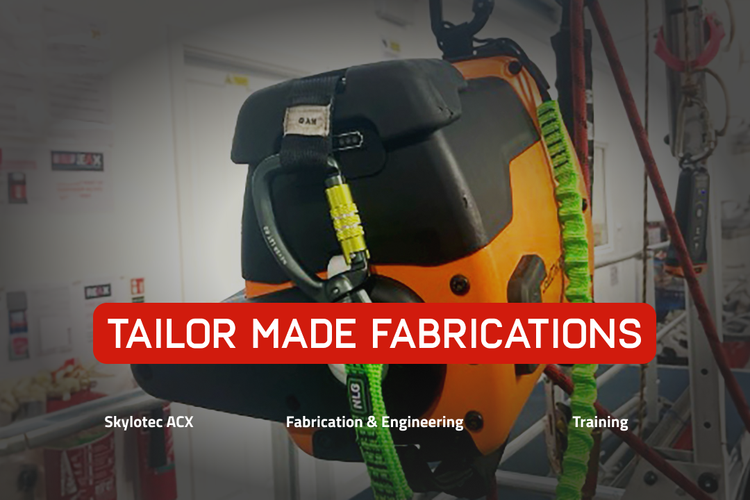 Skylotec ACX hanging on a tripod with the text ‘case study’