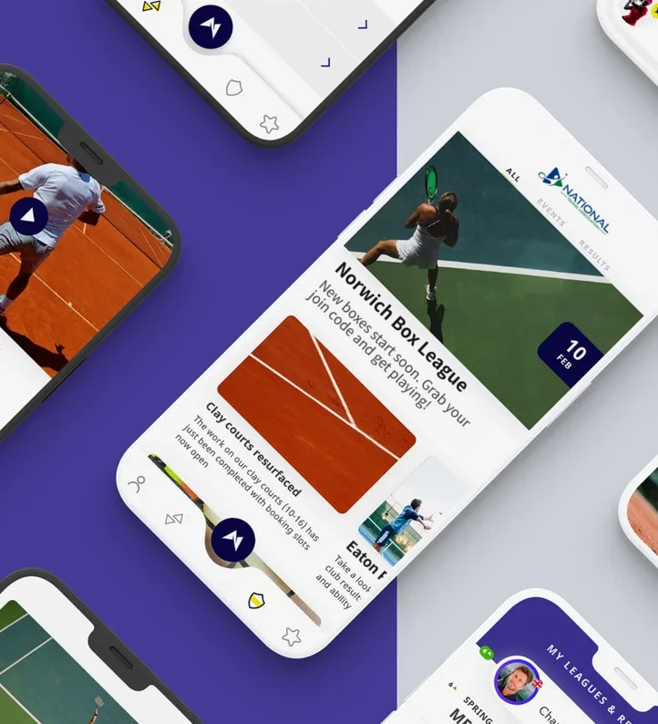 The Matchspace app on several phones