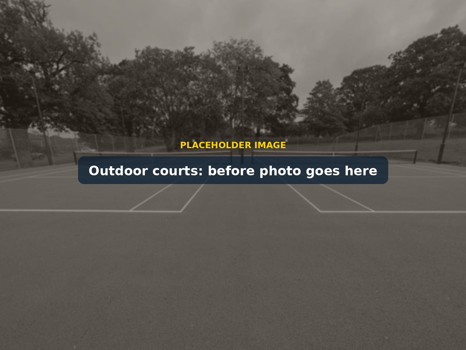 Outdoor courts at War Memorial Park before resurfacing (placeholder)