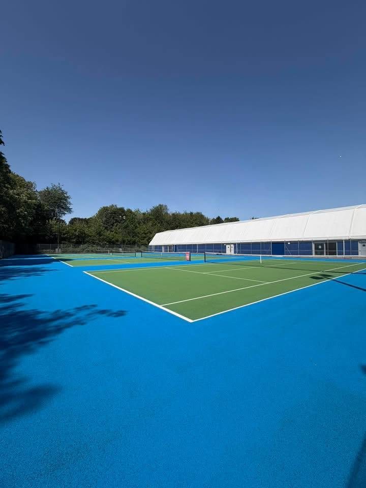 The new outdoor courts beside the Indoor Tennis Centre at War Memorial Park