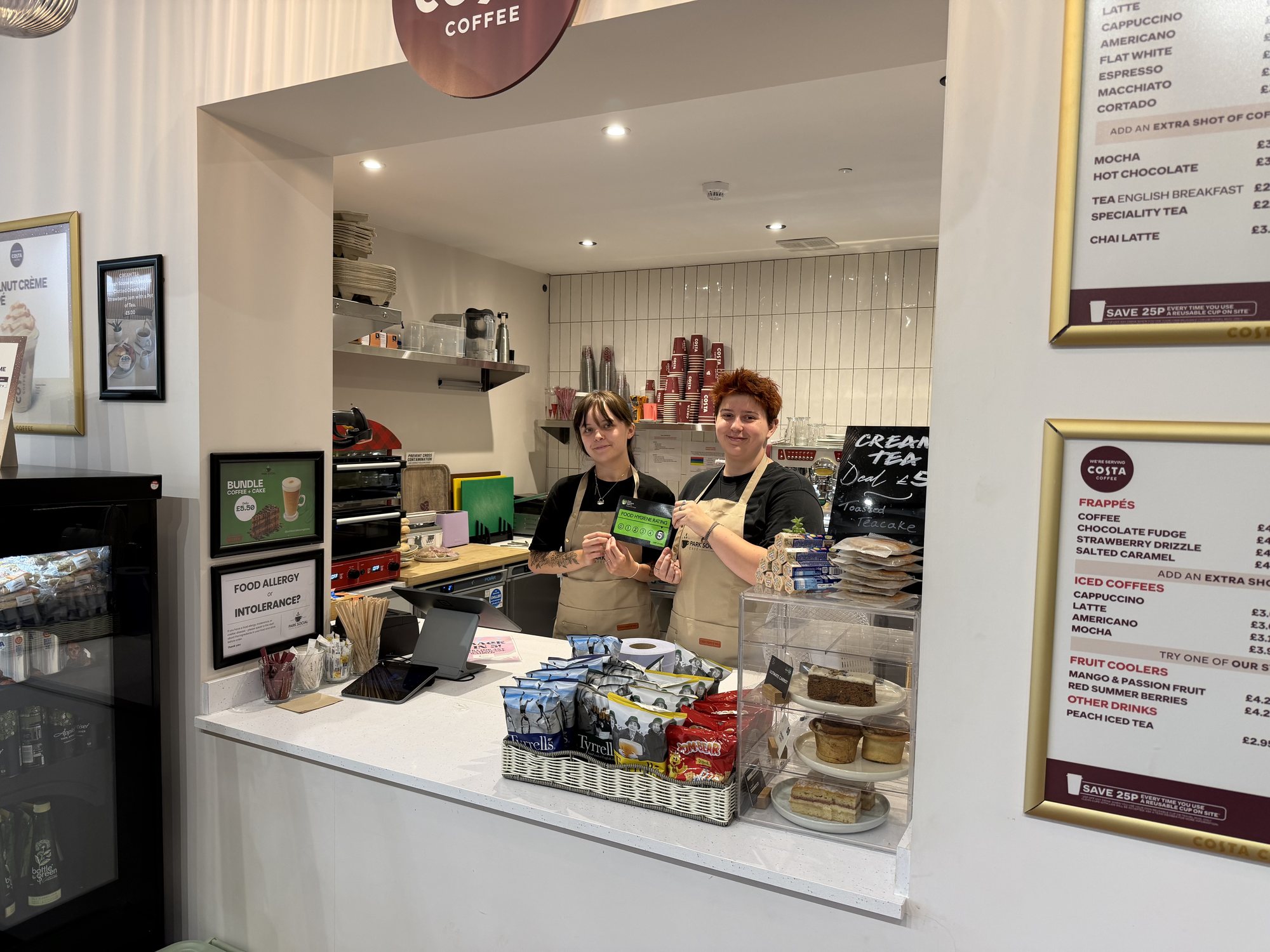 The Park Social café counter in the John Arlott Pavilion