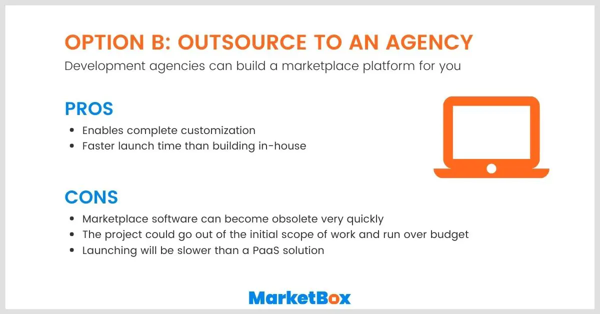 Build vs Buy: The pros and cons of outsourcing the building of your online marketplace platform to an agency.