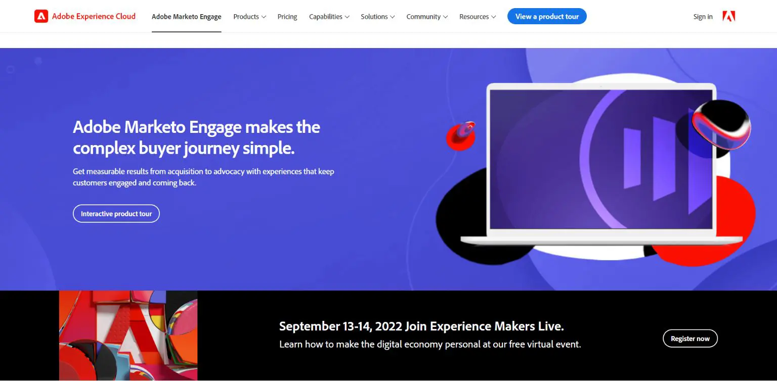 Marketo homepage