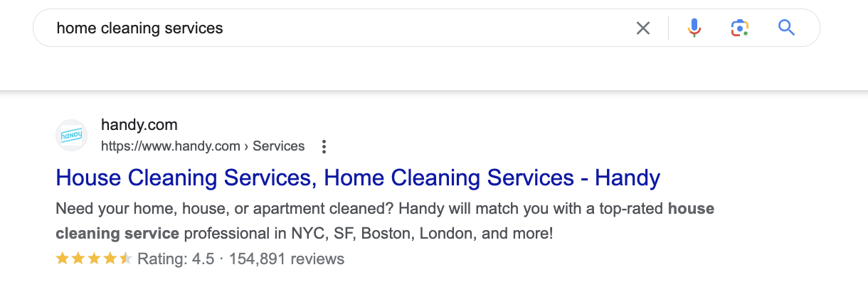 rich snippet for home services website