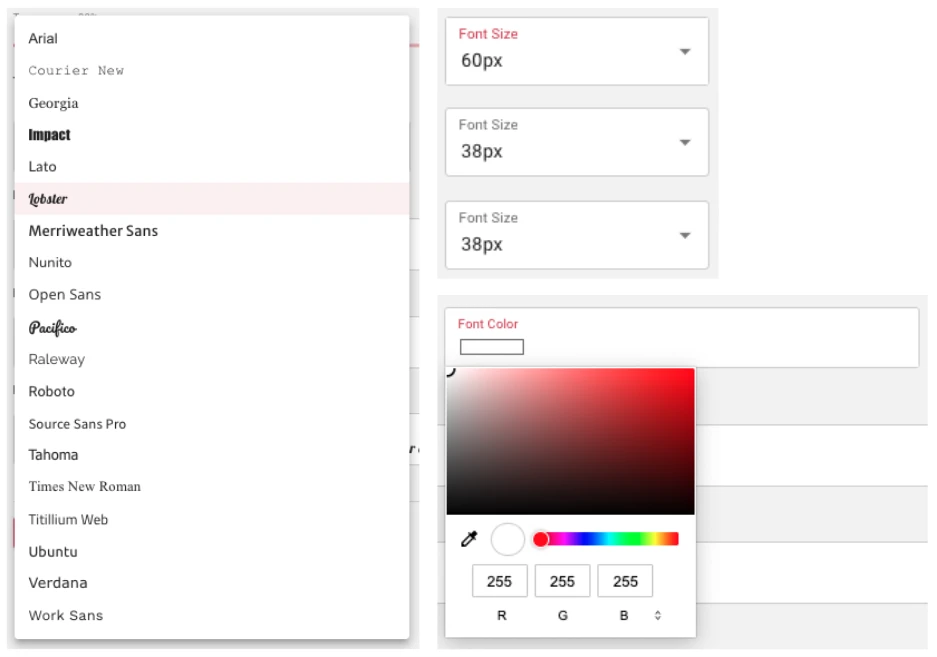 MarketBox customization options - branding