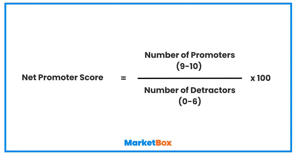 net promoter score = the number of promoters divided by the number of detractors, multiplied by 100
