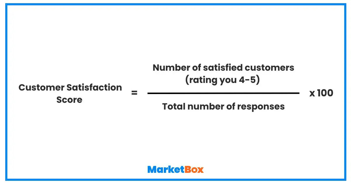 customer satisfaction score = the number of -5 star ratings divided by the total number of responses, multiplied by 100 