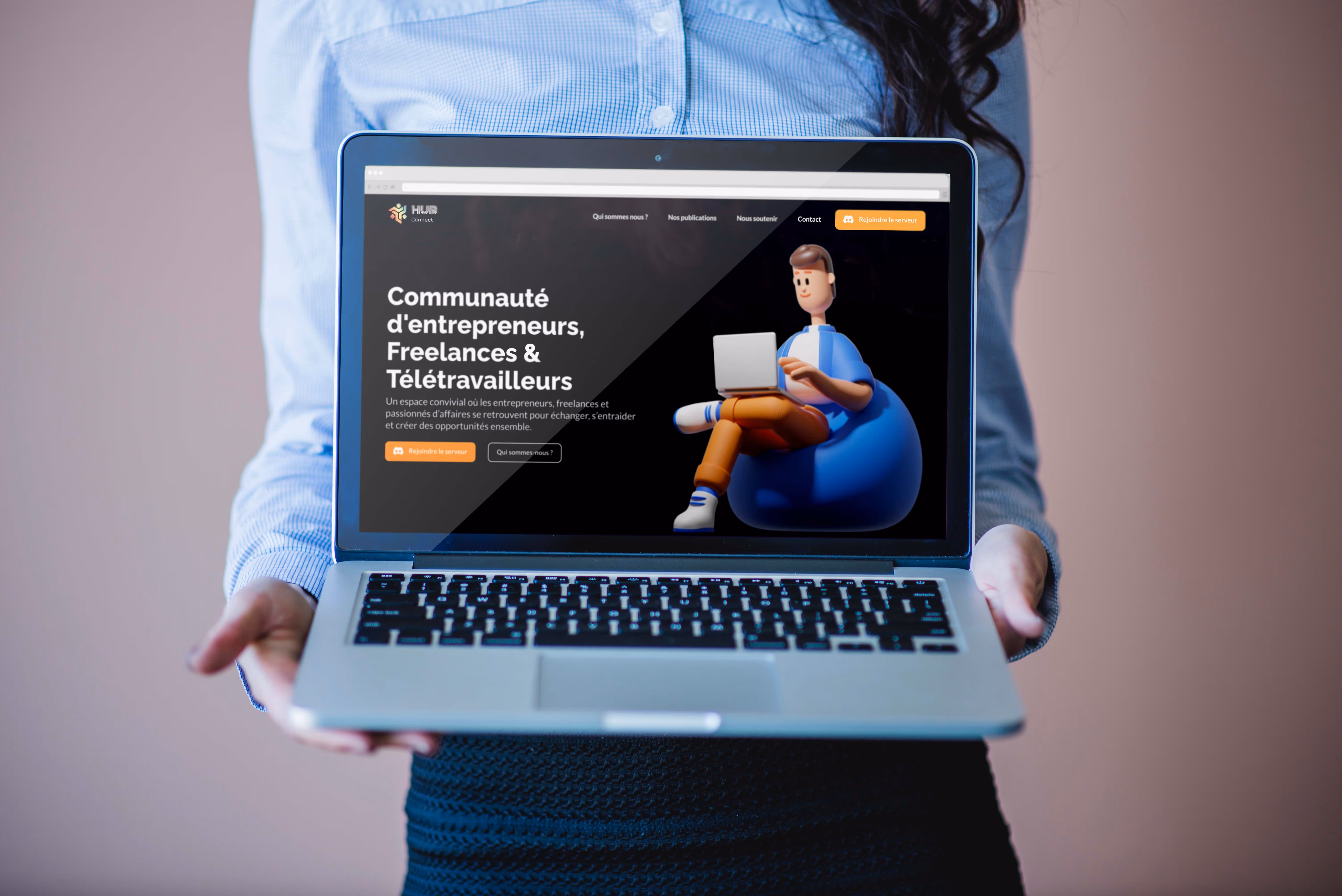 Mockup du site Hub Connect