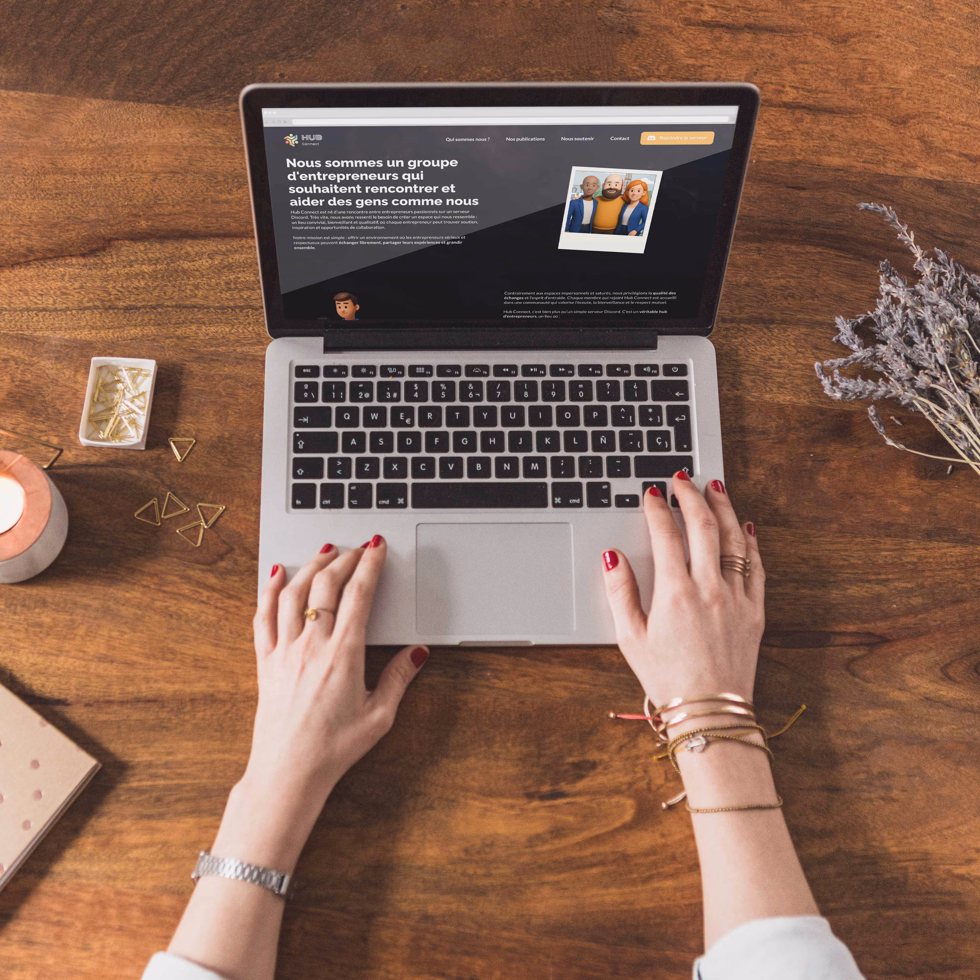 Mockup du site Hub Connect