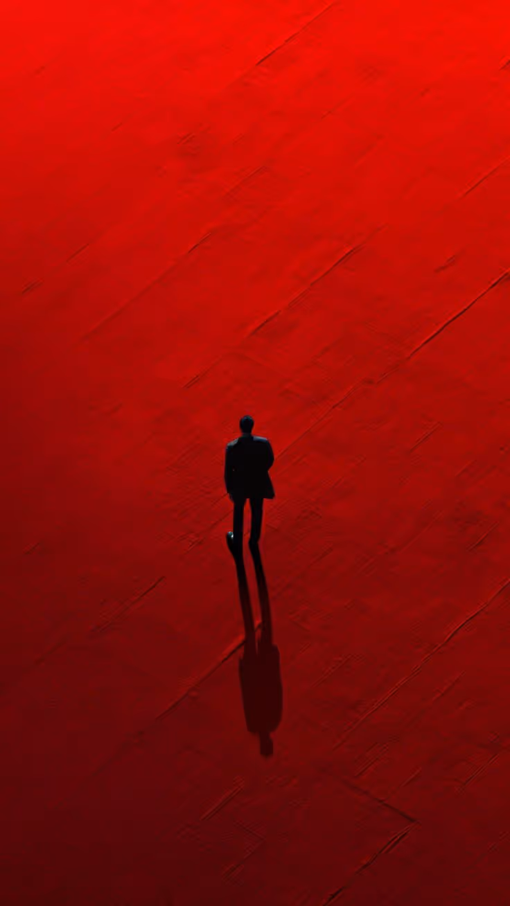 silhouette rouge en arrière