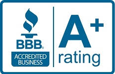 Better Business Bureau A+ accreditation rating and logo