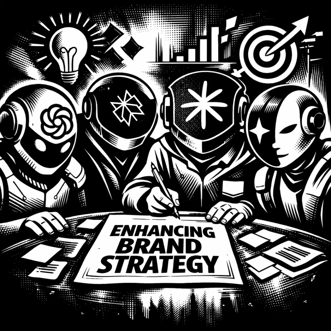 ChatGPT, Perplexity, Claude, and Gemini working together in Brandmaven’s AI brand strategy platform