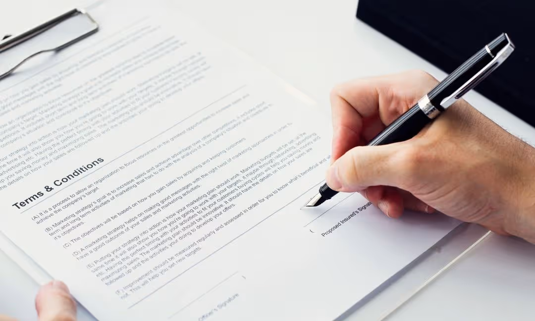 Person signing an agreement