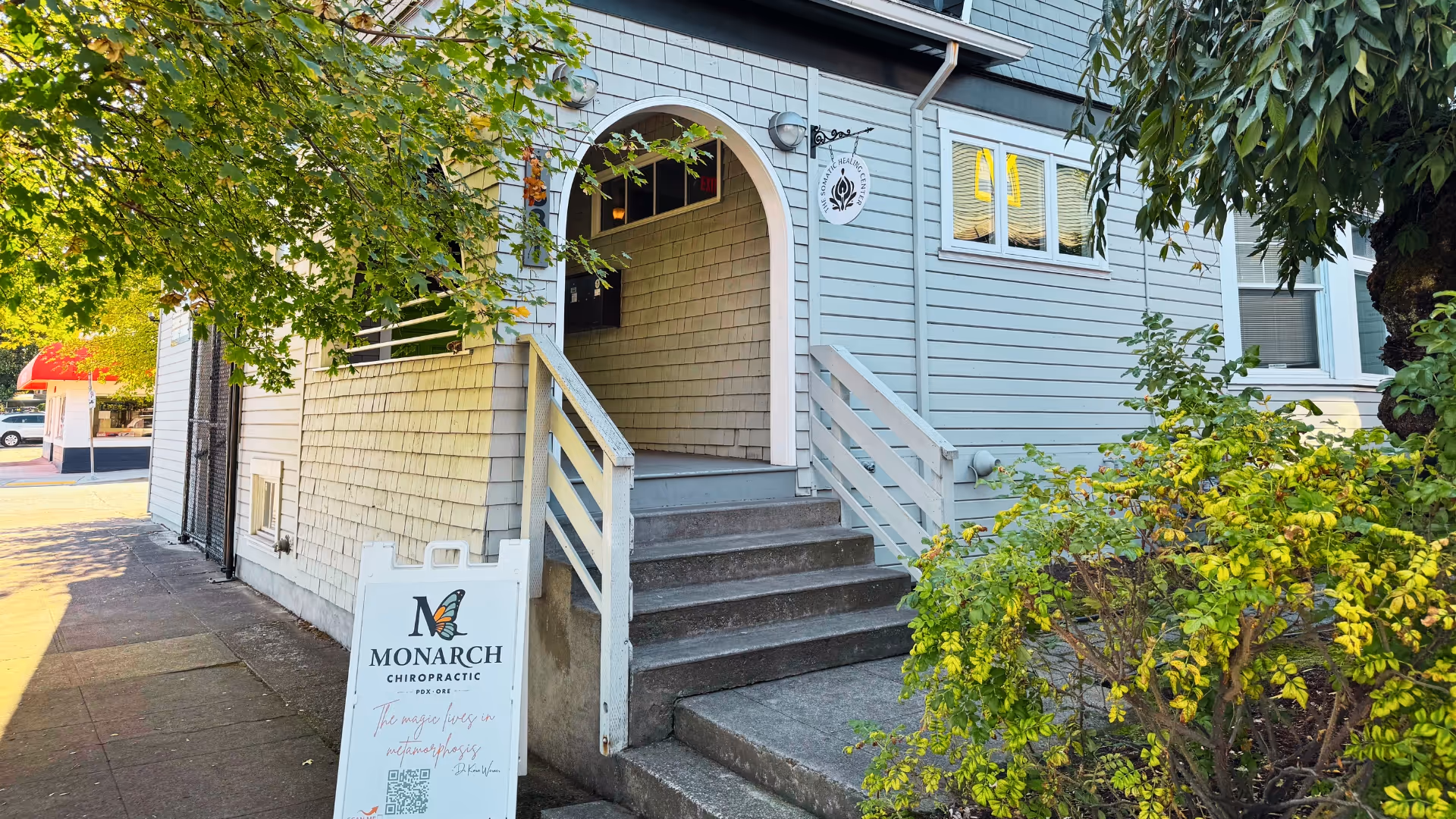 Exterior view of the building where Wild Hart Massage is located in Portland, Oregon