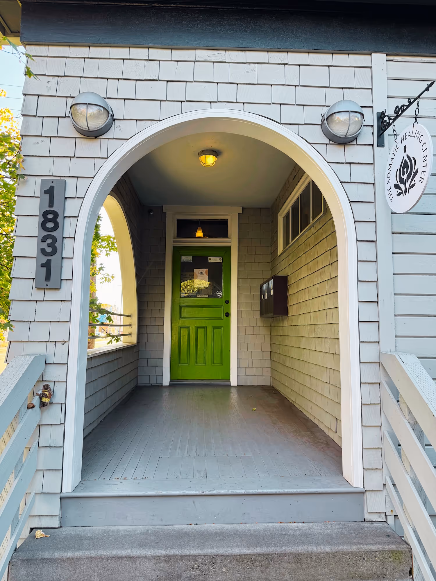 Doorway entrance to the Wild Hart Massage studio