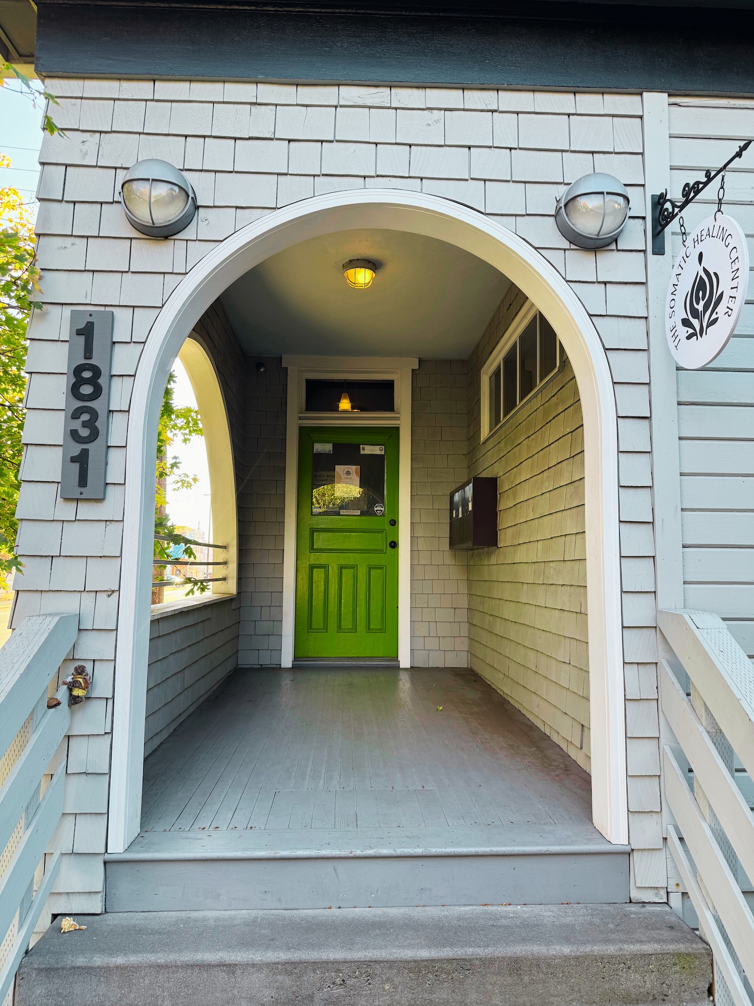 Doorway entrance to the Wild Hart Massage studio