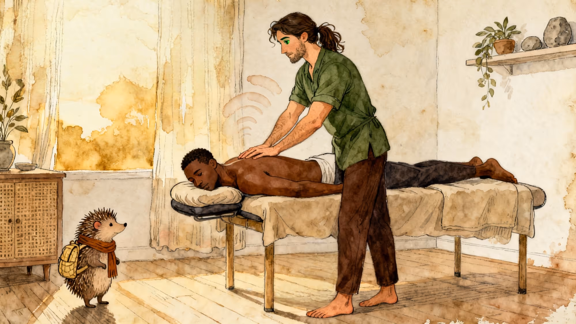 Therapist providing personalized therapeutic massage in a calm Portland studio