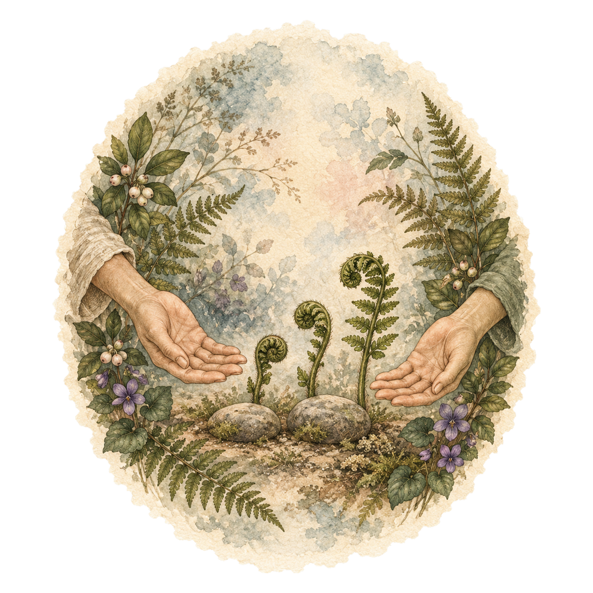 Attune botanical illustration for Touch & Trust