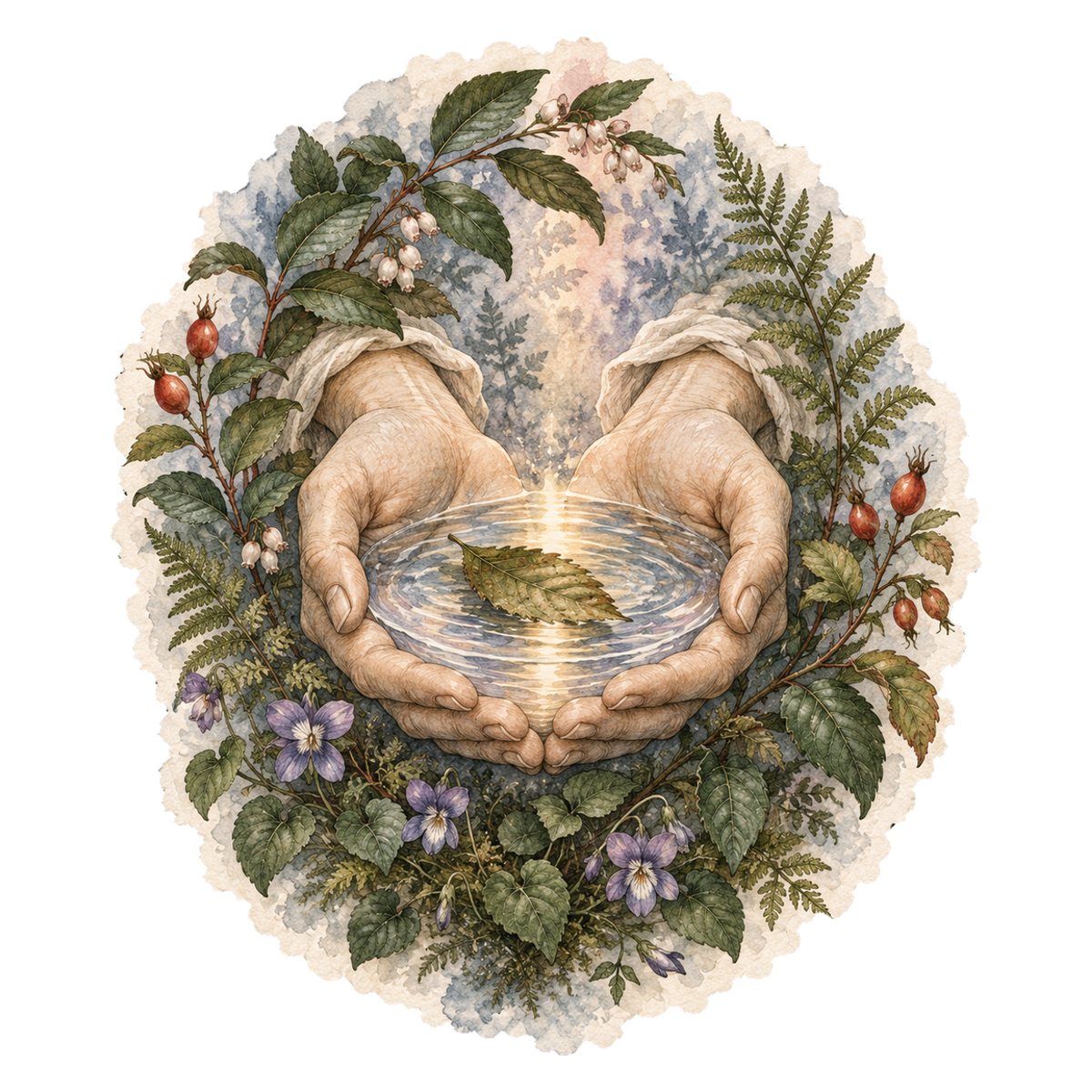 Attune botanical illustration for The Receiving Session