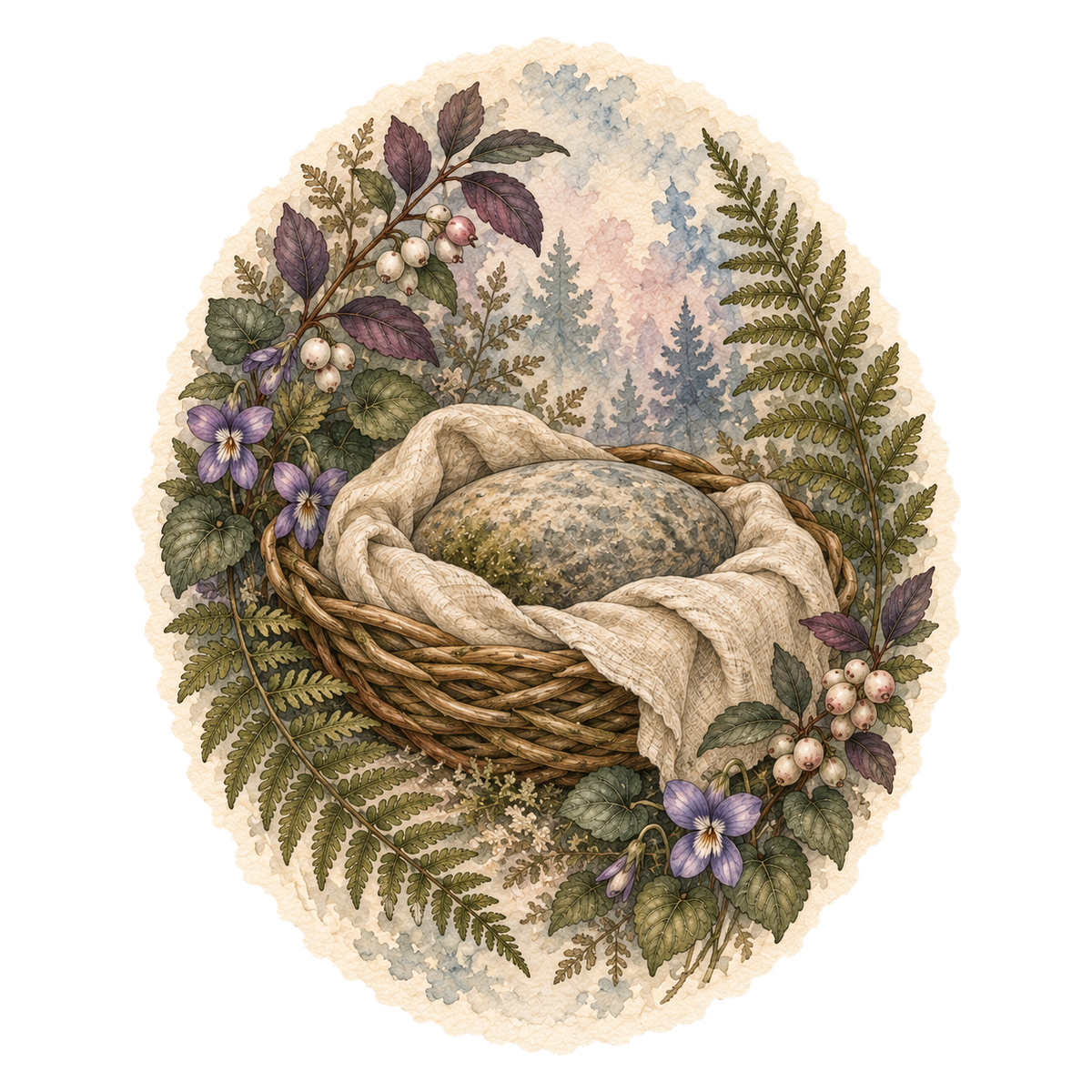 Attune botanical illustration for Supported Stillness
